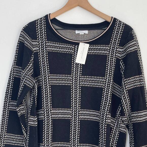 NEW Charter Club Metallic Plaid Black Sweater Women's Plus Size 0X - Picture 5 of 10
